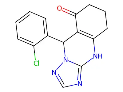 9-(2-chlorophenyl)-5,6,7,9-tetrahydro[1,2,4]triazolo[5,1-b]quinazolin-8(4H)-one structure