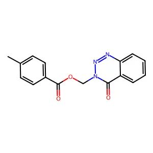 (4-oxobenzo[d][1,2,3]triazin-3(4H)-yl)methyl 4-methylbenzoate structure