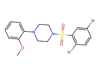 1-(2,5-Dibromobenzenesulfonyl)-4-(2-methoxyphenyl)piperazine structure