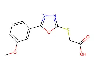 {[5-(3-Methoxyphenyl)-1,3,4-oxadiazol-2-yl]sulfanyl}acetic acid structure