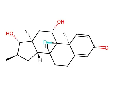 9-Fluoro-11beta,17beta-dihydroxy-16alpha-methylandrosta-1,4-dien-3-one structure