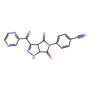 4-[(3aS,6aS)-4,6-dioxo-3-(pyrazine-2-carbonyl)-3a,6a-dihydro-1H-pyrrolo[3,4-c]pyrazol-5-yl]benzonitrile structure