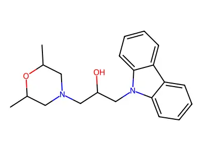 1-(9H-carbazol-9-yl)-3-(2,6-dimethylmorpholino)propan-2-ol structure