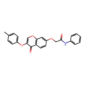 2-[3-(4-methylphenoxy)-4-oxochromen-7-yl]oxy-N-phenylacetamide structure