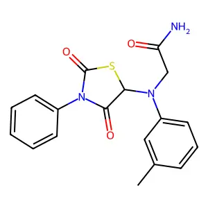2-[(2,4-Dioxo-3-phenyl-thiazolidin-5-yl)-m-tolyl-amino]-acetamide structure
