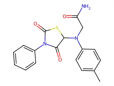 2-[(2,4-Dioxo-3-phenyl-thiazolidin-5-yl)-p-tolyl-amino]-acetamide structure