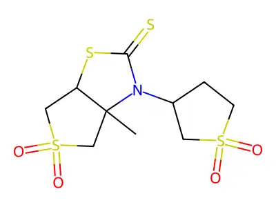 3-(1,1-dioxothiolan-3-yl)-3a-methyl-5,5-dioxo-6,6a-dihydro-4H-thieno[3,4-d][1,3]thiazole-2-thione structure