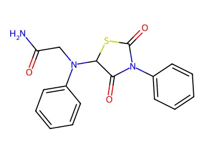 2-[(2,4-Dioxo-3-phenyl(1,3-thiazolidin-5-yl))phenylamino]acetamide structure
