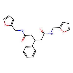 N,N'-bis(furan-2-ylmethyl)-3-phenylpentanediamide structure