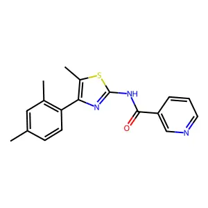 N-[4-(2,4-dimethylphenyl)-5-methyl-1,3-thiazol-2-yl]pyridine-3-carboxamide structure