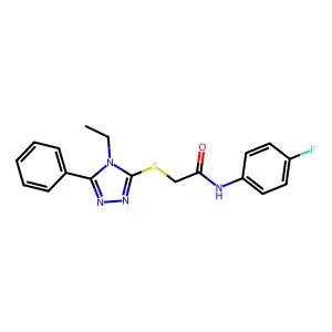 2-[(4-ethyl-5-phenyl-4H-1,2,4-triazol-3-yl)sulfanyl]-N-(4-fluorophenyl)acetamide structure