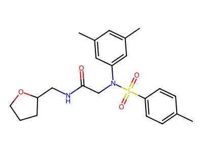 2-(3,5-dimethyl-N-(4-methylphenyl)sulfonylanilino)-N-(oxolan-2-ylmethyl)acetamide structure