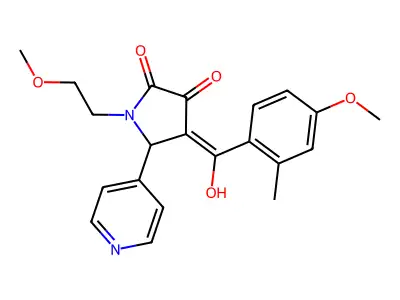 3-hydroxy-4-(4-methoxy-2-methylbenzoyl)-1-(2-methoxyethyl)-5-(pyridin-4-yl)-2,5-dihydro-1H-pyrrol-2-one structure