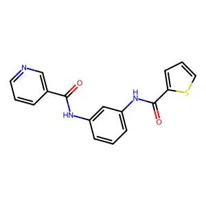 N-[3-(thiophene-2-carbonylamino)phenyl]pyridine-3-carboxamide structure
