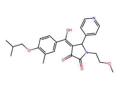3-hydroxy-1-(2-methoxyethyl)-4-[3-methyl-4-(2-methylpropoxy)benzoyl]-5-(pyridin-4-yl)-2,5-dihydro-1H-pyrrol-2-one structure
