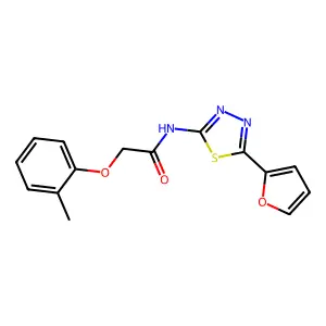 N-[5-(furan-2-yl)-1,3,4-thiadiazol-2-yl]-2-(2-methylphenoxy)acetamide structure