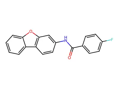 N-dibenzofuran-3-yl-4-fluorobenzamide structure