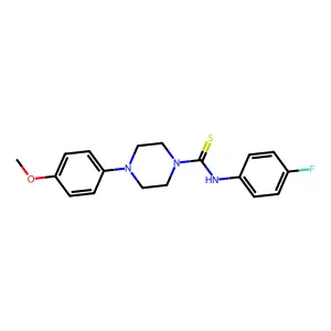N-(4-fluorophenyl)-4-(4-methoxyphenyl)piperazine-1-carbothioamide structure