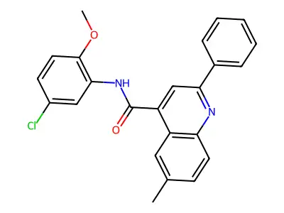 N-(5-chloro-2-methoxyphenyl)-6-methyl-2-phenylquinoline-4-carboxamide structure