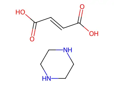 But-2-enedioic acid;piperazine structure