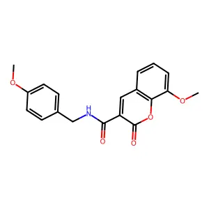 8-methoxy-N-(4-methoxybenzyl)-2-oxo-2H-chromene-3-carboxamide structure
