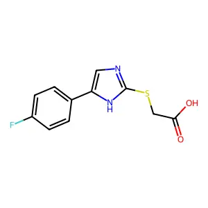 2-[[5-(4-fluorophenyl)-1H-imidazol-2-yl]sulfanyl]acetic acid structure