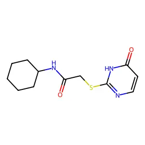 N-cyclohexyl-2-[(4-hydroxypyrimidin-2-yl)sulfanyl]acetamide structure