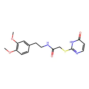 N-[2-(3,4-dimethoxyphenyl)ethyl]-2-[(4-hydroxypyrimidin-2-yl)sulfanyl]acetamide structure