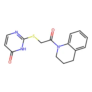 2-{[2-(3,4-dihydro-1(2H)-quinolinyl)-2-oxoethyl]thio}-4-pyrimidinol structure