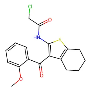 2-chloro-N-[3-(2-methoxybenzoyl)-4,5,6,7-tetrahydro-1-benzothiophen-2-yl]acetamide structure