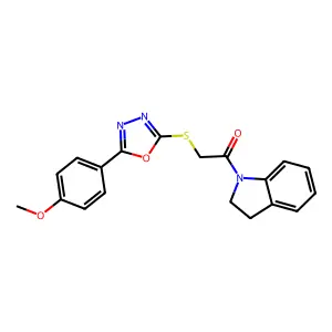 1-(Indolin-1-yl)-2-((5-(4-methoxyphenyl)-1,3,4-oxadiazol-2-yl)thio)ethanone structure
