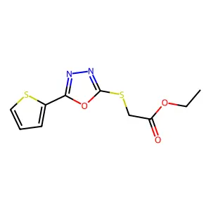 Ethyl 2-{[5-(thiophen-2-yl)-1,3,4-oxadiazol-2-yl]sulfanyl}acetate structure