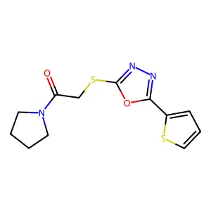 Pyrrolidine, 1-[[[5-(2-thienyl)-1,3,4-oxadiazol-2-yl]thio]acetyl]- structure