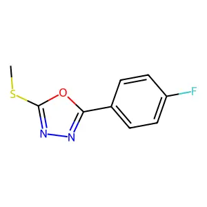 2-(4-Fluorophenyl)-5-(methylsulfanyl)-1,3,4-oxadiazole structure