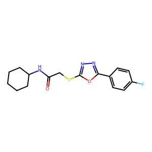 N-Cyclohexyl-2-{[5-(4-fluorophenyl)-1,3,4-oxadiazol-2-YL]sulfanyl}acetamide structure