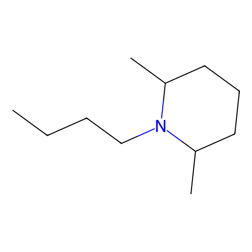 Piperidine, 1-butyl-2,6-dimethyl structure