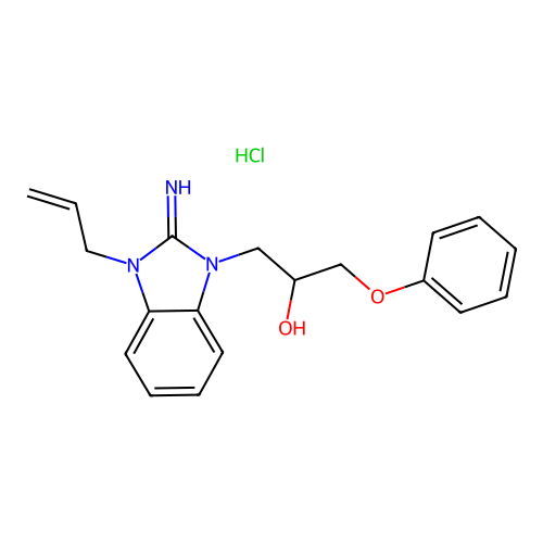 1-(3-allyl-2-imino-2,3-dihydro-1H-benzo[d]imidazol-1-yl)-3-phenoxypropan-2-ol hydrochloride structure