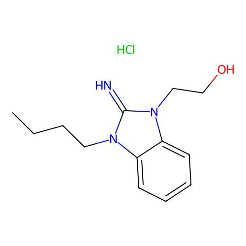 2-(3-butyl-2-imino-2,3-dihydro-1H-benzo[d]imidazol-1-yl)ethanol hydrochloride structure
