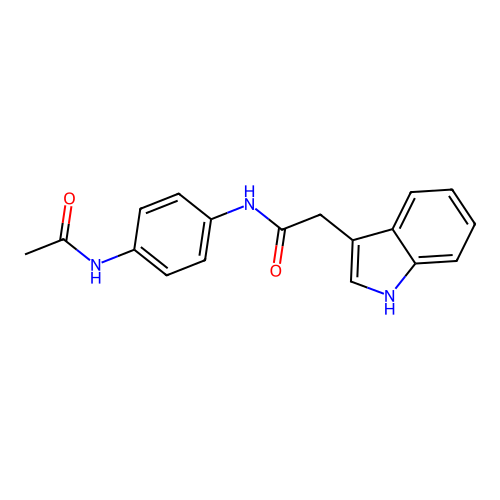 N-(4-acetamidophenyl)-2-(1H-indol-3-yl)acetamide structure