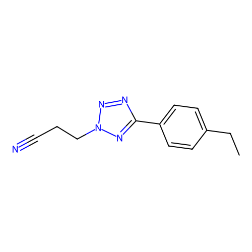 3-[5-(4-Ethylphenyl)tetrazol-2-yl]propanenitrile structure