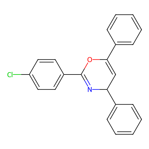 2-(4-chlorophenyl)-4,6-diphenyl-4H-1,3-oxazine structure