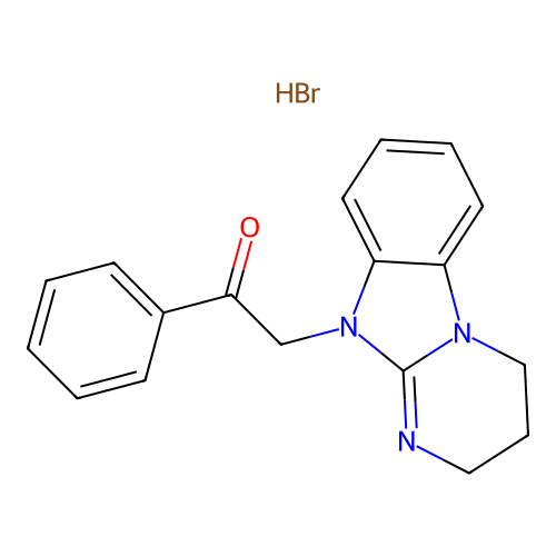 2-(3,4-dihydrobenzo[4,5]imidazo[1,2-a]pyrimidin-10(2H)-yl)-1-phenylethanone hydrobromide structure