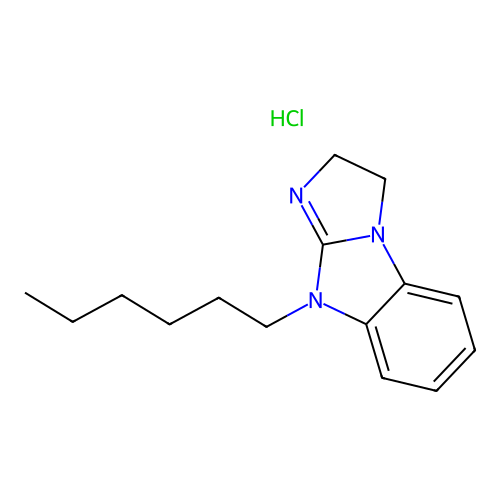 9-hexyl-3,9-dihydro-2H-benzo[d]imidazo[1,2-a]imidazole hydrochloride structure