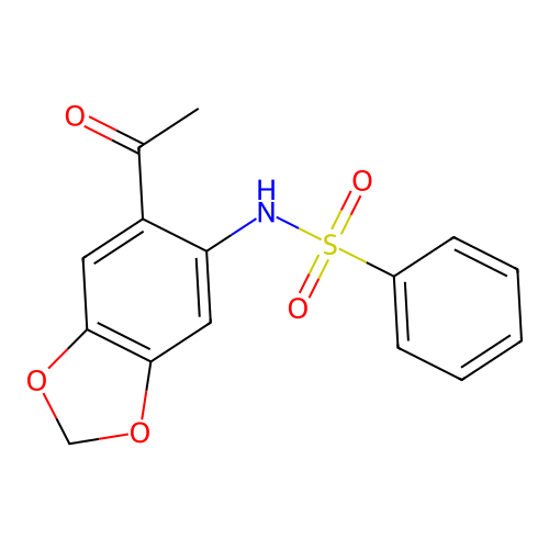 N-(6-acetyl-1,3-benzodioxol-5-yl)benzenesulfonamide structure