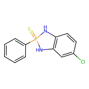 5-Chloro-2-phenyl-2,3-dihydro-1H-1,3,2-benzodiazaphosphole 2-sulfide structure