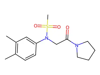 N-(3,4-dimethylphenyl)-N-(2-oxo-2-pyrrolidin-1-ylethyl)methanesulfonamide structure