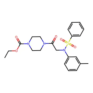 ethyl 4-[N-(3-methylphenyl)-N-(phenylsulfonyl)glycyl]piperazine-1-carboxylate structure