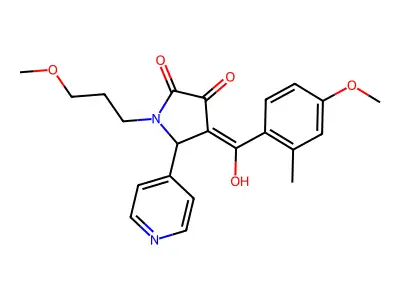 3-hydroxy-4-(4-methoxy-2-methylbenzoyl)-1-(3-methoxypropyl)-5-(pyridin-4-yl)-2,5-dihydro-1H-pyrrol-2-one structure