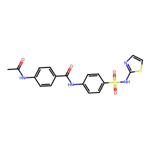 4-acetamido-N-[4-(1,3-thiazol-2-ylsulfamoyl)phenyl]benzamide structure