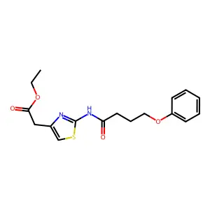 Ethyl {2-[(4-phenoxybutanoyl)amino]-1,3-thiazol-4-yl}acetate structure